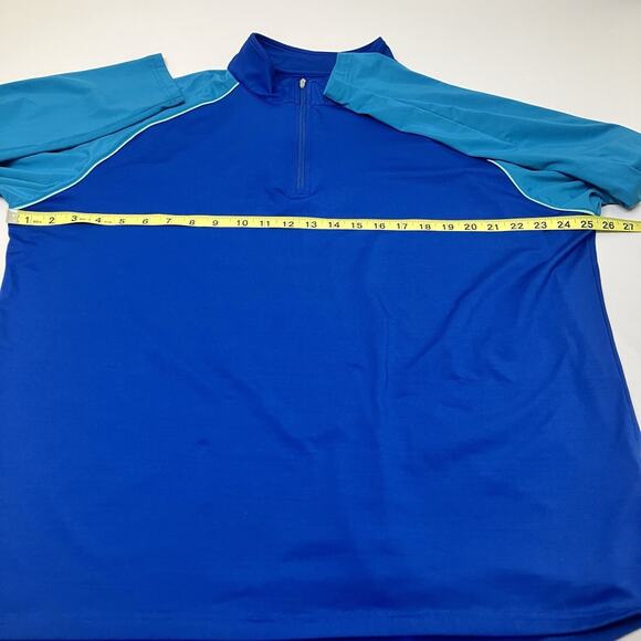 Peter Millar Crown Sport 1/4 Zip Long Sleeve Pullover Plaza Blue Mens Size XL - Picture 8 of 11